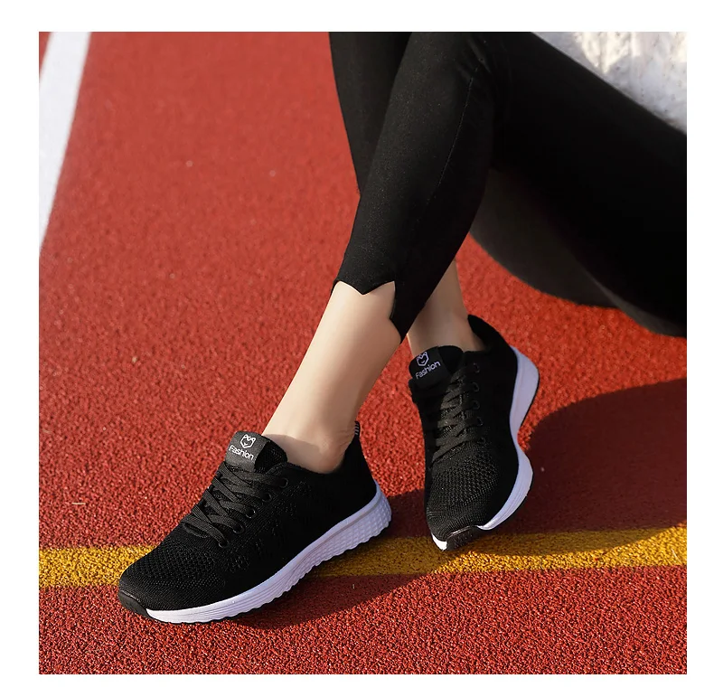 Women Casual Shoes Breathable Walking Mesh Lace Up Flat Shoes Sneakers Women Tenis Feminino Pink Black White Women Casual Shoes Breathable Walking Mesh Lace Up Flat Shoes Sneakers Women Tenis Feminino Pink Black White