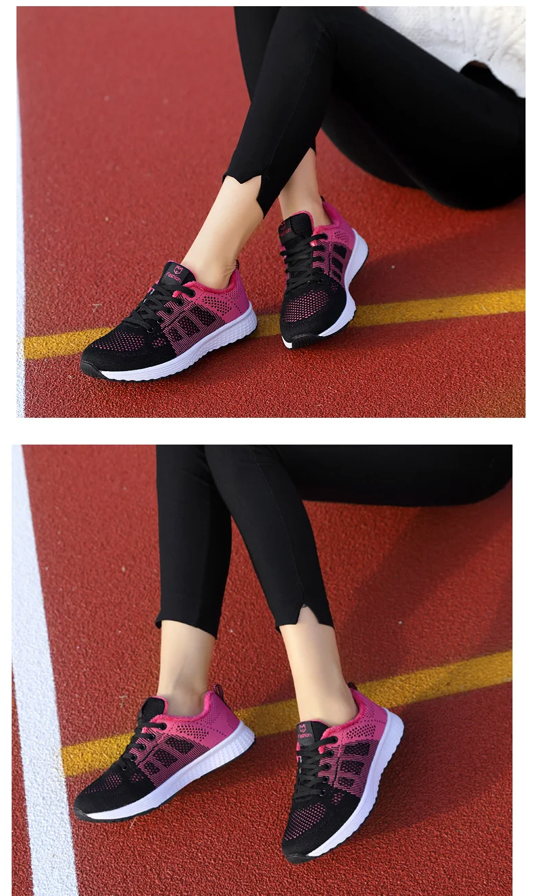 Women Casual Shoes Breathable Walking Mesh Lace Up Flat Shoes Sneakers Women Tenis Feminino Pink Black White Women Casual Shoes Breathable Walking Mesh Lace Up Flat Shoes Sneakers Women Tenis Feminino Pink Black White