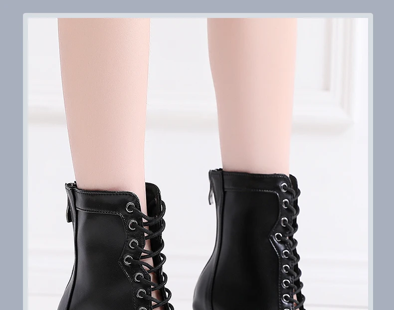 Woman Black Brown Latin Jazz Dance Shoes Open Toe High Heel Stiletto Bootie Girls Slim Heel 8.5cm/10cm Lace Up Dance Boots