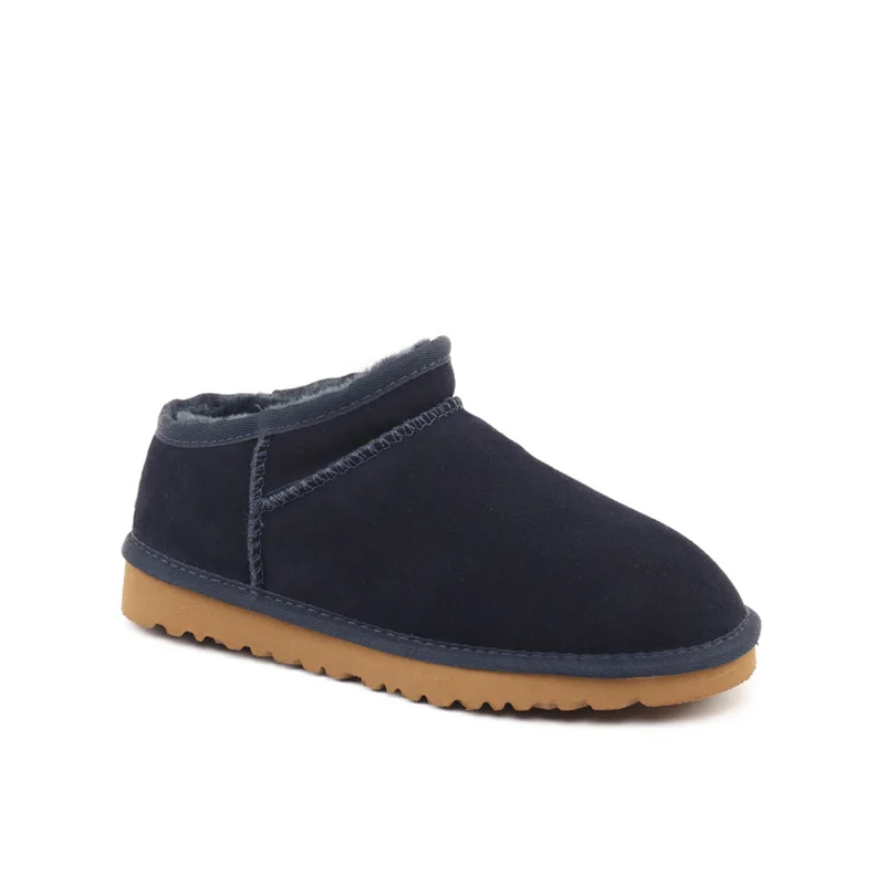 2023 Fashion Winter Fur Lazy Snow Boots Warm Travel Outdoor Slip On Shoes For Women Classic Cow Leather Round Toe Ankle Boots 2023 Fashion Winter Fur Lazy Snow Boots Warm Travel Outdoor Slip On Shoes For Women Classic Cow Leather Round Toe Ankle Boots