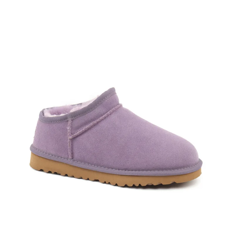 2023 Fashion Winter Fur Lazy Snow Boots Warm Travel Outdoor Slip On Shoes For Women Classic Cow Leather Round Toe Ankle Boots 2023 Fashion Winter Fur Lazy Snow Boots Warm Travel Outdoor Slip On Shoes For Women Classic Cow Leather Round Toe Ankle Boots