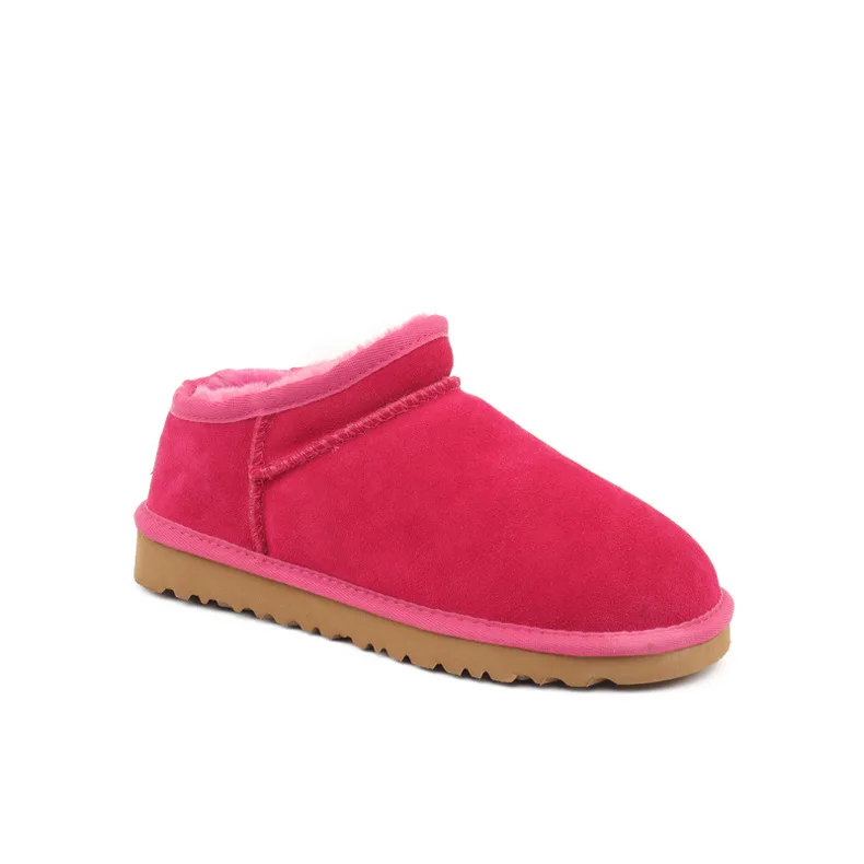 2023 Fashion Winter Fur Lazy Snow Boots Warm Travel Outdoor Slip On Shoes For Women Classic Cow Leather Round Toe Ankle Boots 2023 Fashion Winter Fur Lazy Snow Boots Warm Travel Outdoor Slip On Shoes For Women Classic Cow Leather Round Toe Ankle Boots