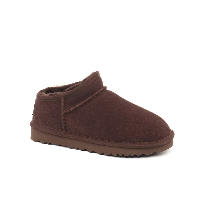 2023 Fashion Winter Fur Lazy Snow Boots Warm Travel Outdoor Slip On Shoes For Women Classic Cow Leather Round Toe Ankle Boots 2023 Fashion Winter Fur Lazy Snow Boots Warm Travel Outdoor Slip On Shoes For Women Classic Cow Leather Round Toe Ankle Boots