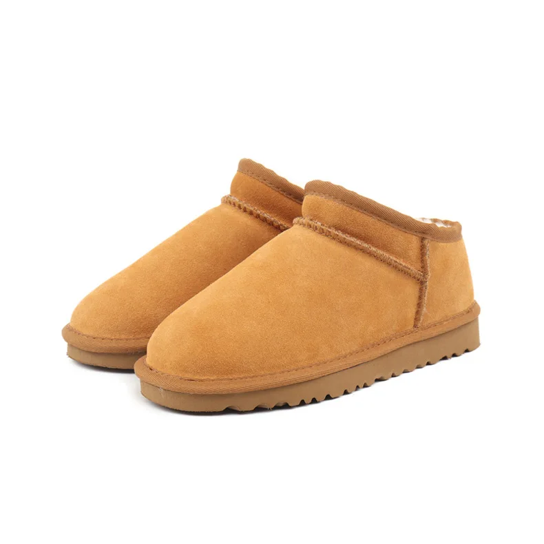 2023 Fashion Winter Fur Lazy Snow Boots Warm Travel Outdoor Slip On Shoes For Women Classic Cow Leather Round Toe Ankle Boots 2023 Fashion Winter Fur Lazy Snow Boots Warm Travel Outdoor Slip On Shoes For Women Classic Cow Leather Round Toe Ankle Boots