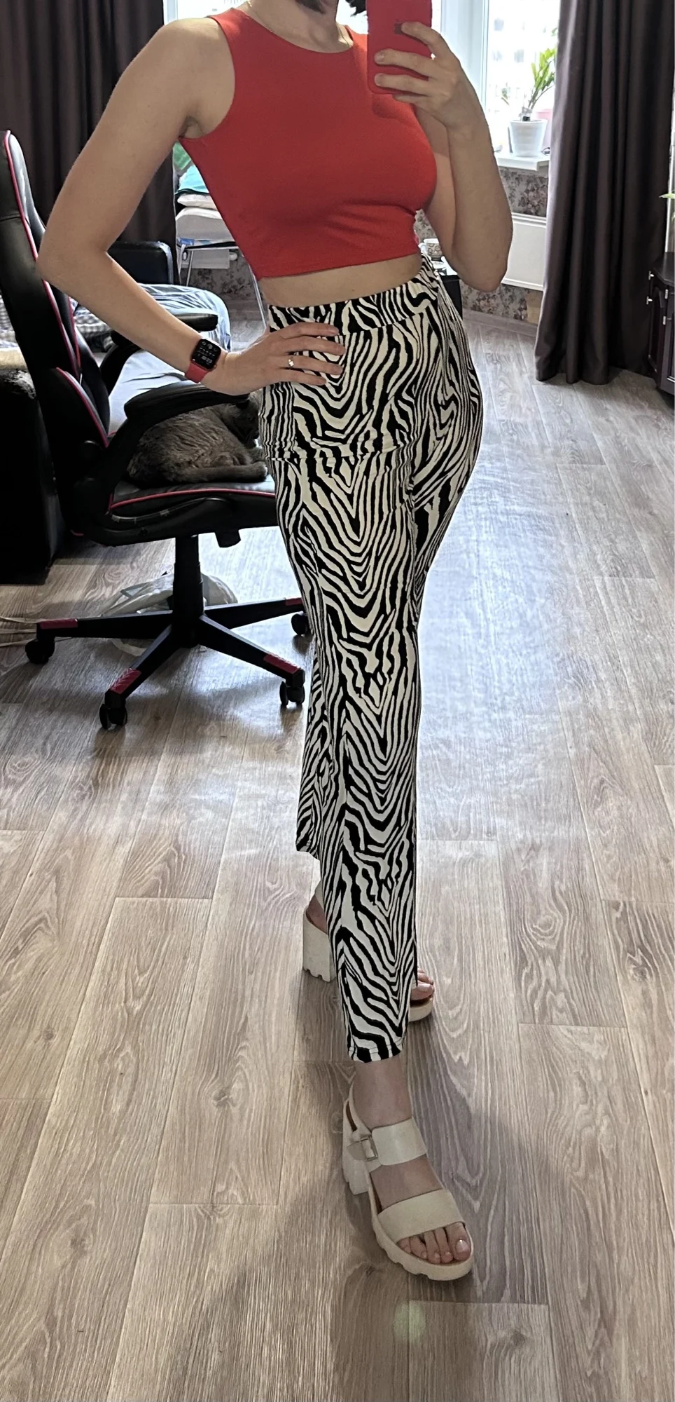 2023 Summer Zebra Print Wide Leg Pants Y2K Trousers Sexy High Waist Women New Fashion Casual Female Trousers Streetwear 16395