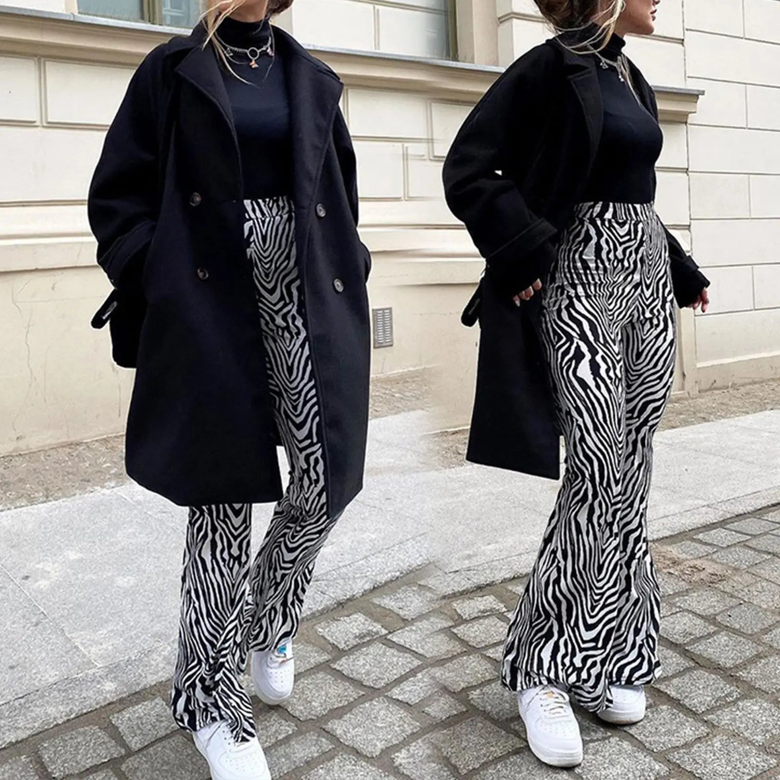 2023 Summer Zebra Print Wide Leg Pants Y2K Trousers Sexy High Waist Women New Fashion Casual Female Trousers Streetwear 16395
