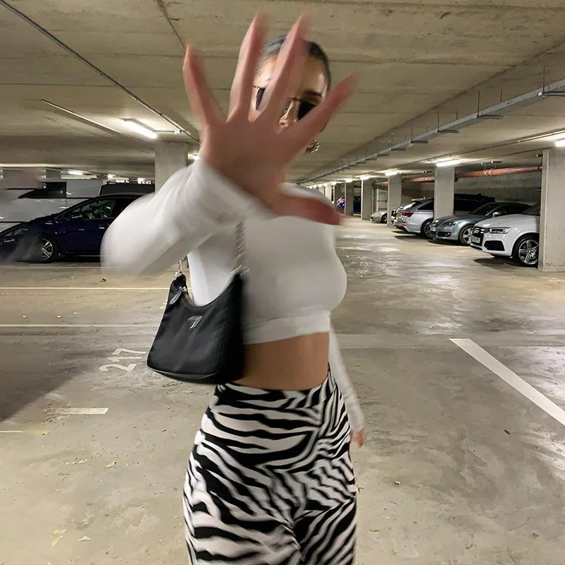 2023 Summer Zebra Print Wide Leg Pants Y2K Trousers Sexy High Waist Women New Fashion Casual Female Trousers Streetwear 16395