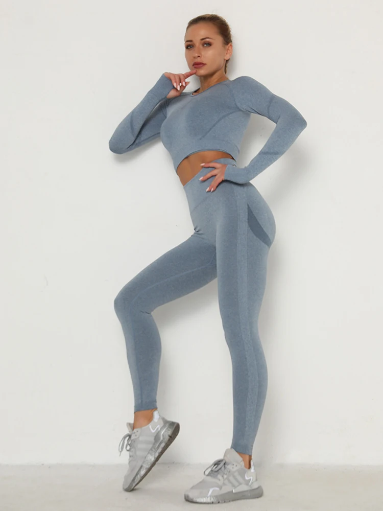 Alternative view of Women Seamless Workout Leggings High Waist Push Up Leggings Ladies Sexy Gym Legging Fashion Black Sports Leggings