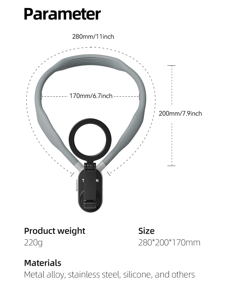 TELESIN Magnetic Neck Silicone Mount Quick Release Hold for IPhone 15 14 13 12 11 10 SAMSUNG HUAWEI XIAOMI Phone Accessories