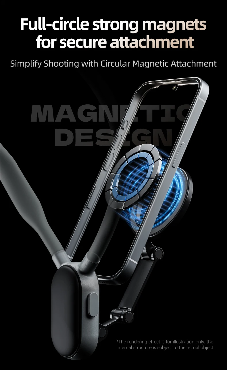 TELESIN Magnetic Neck Silicone Mount Quick Release Hold for IPhone 15 14 13 12 11 10 SAMSUNG HUAWEI XIAOMI Phone Accessories