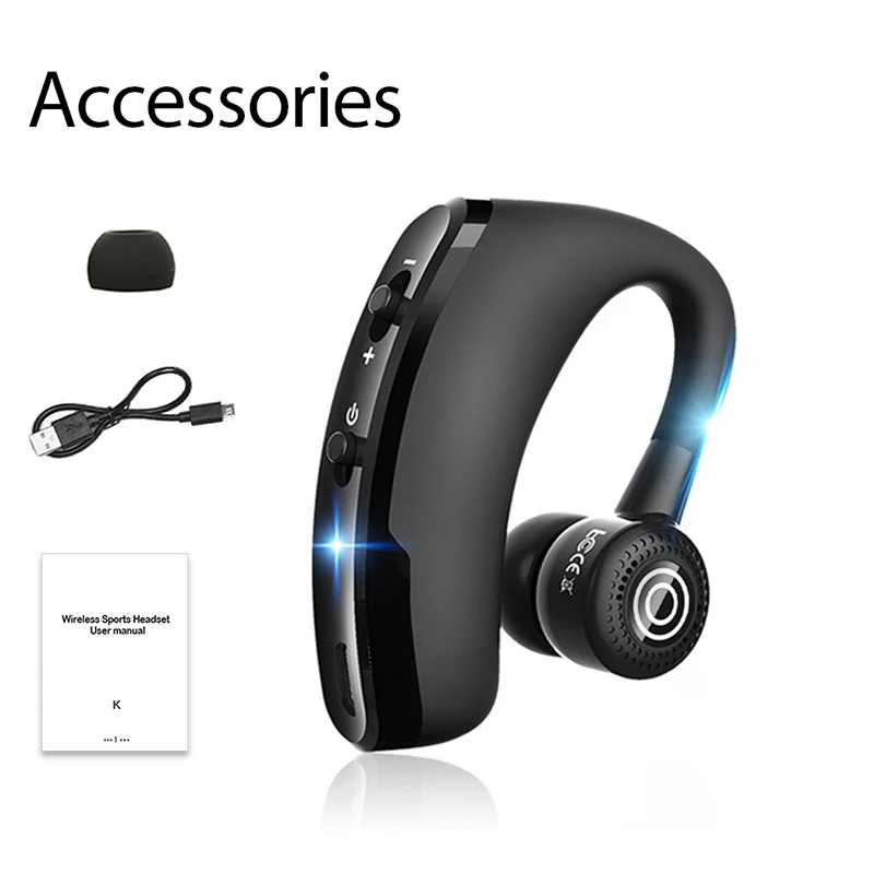 V8 Bluetooth Earphone Wireless Stereo HD Headphones V9 Bluetooth Hands In Car Kit With Mic For iPhone Samsung Huawei Phone