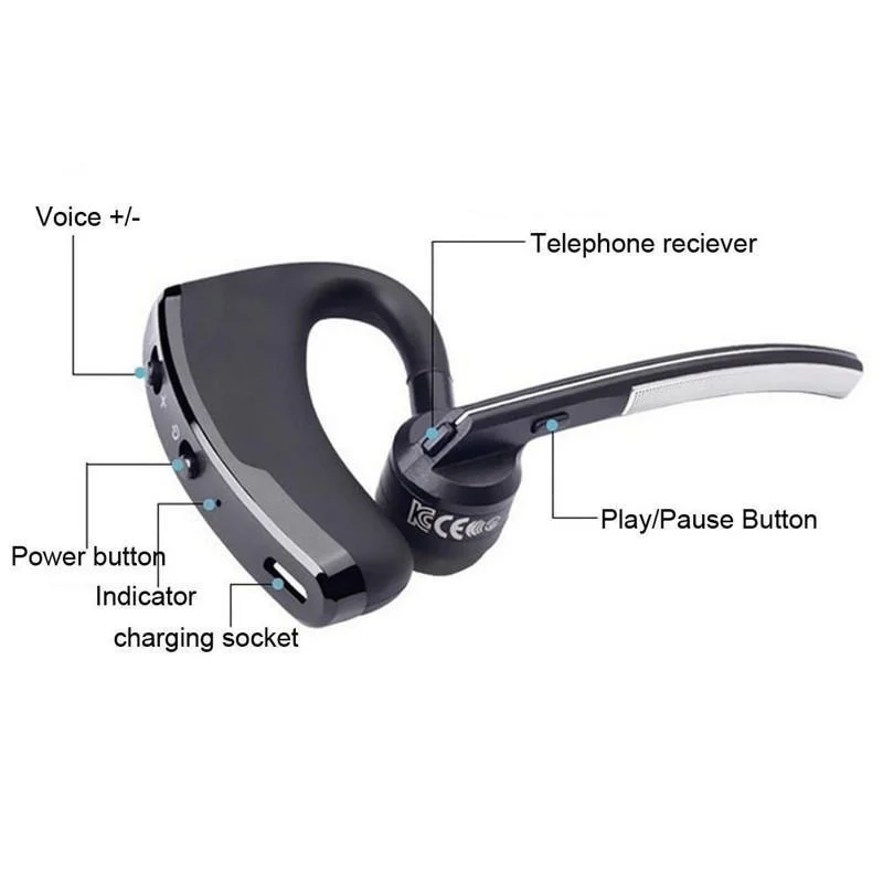 V8 Bluetooth Earphone Wireless Stereo HD Headphones V9 Bluetooth Hands In Car Kit With Mic For iPhone Samsung Huawei Phone