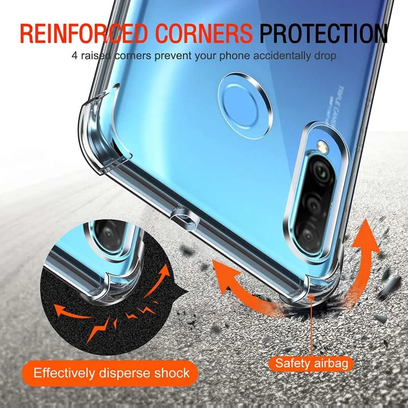 Alternative view of Clear Case For Huawei P30 Lite P20 Plus P30 P40 Lite E P50 P60 Pro Thick Shockproof Silicone Phone Cover Funda