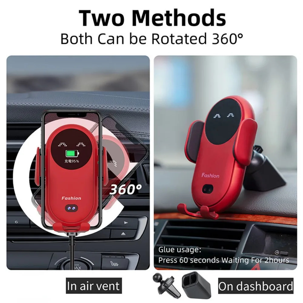 Alternative view of 50W Car Wireless Charger Auto Mount Phone Holder For iPhone 15 14 13 Pro Max Samsung Xiaomi Huawei Phone Induction Fast Charging