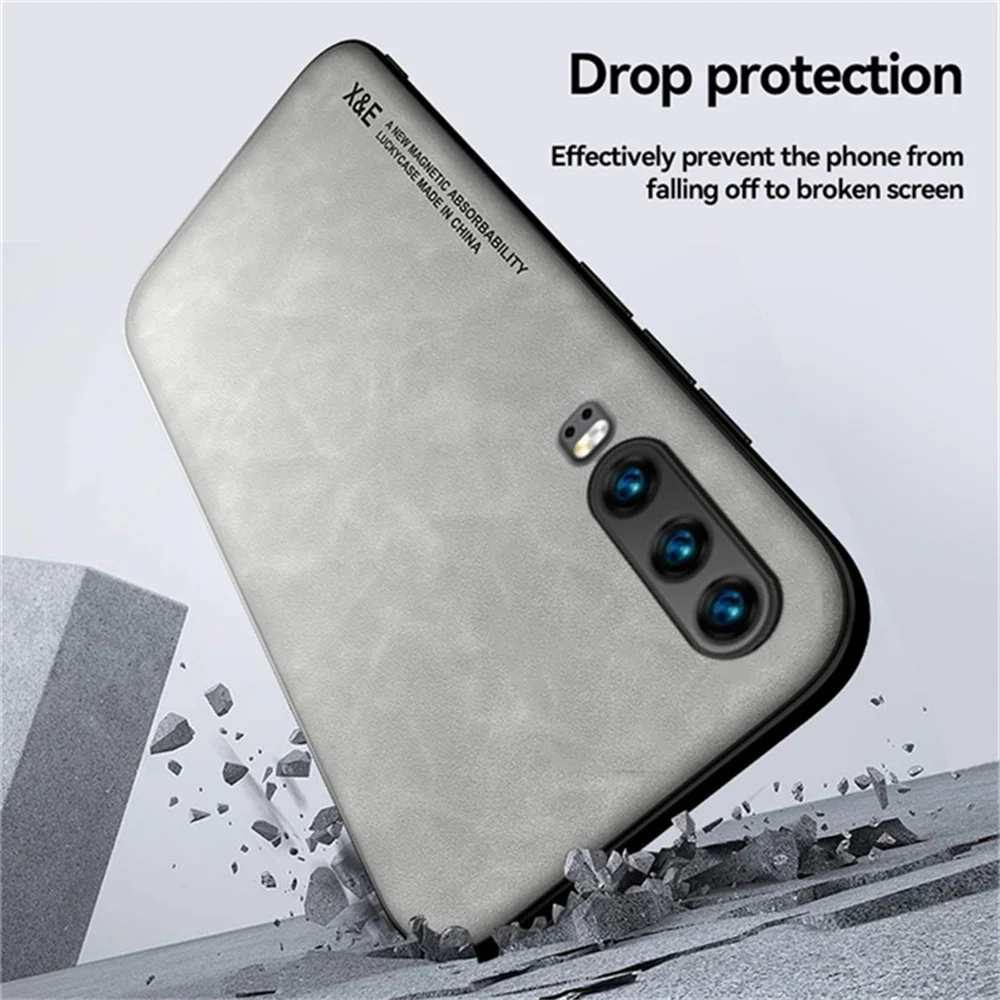 Alternative view of Capa for Huawei P30 Pro Sheepskin Leather Phone Case for Huawei P30 Lite Luxury Shockproof Matte Silicone Back Bumper Cover