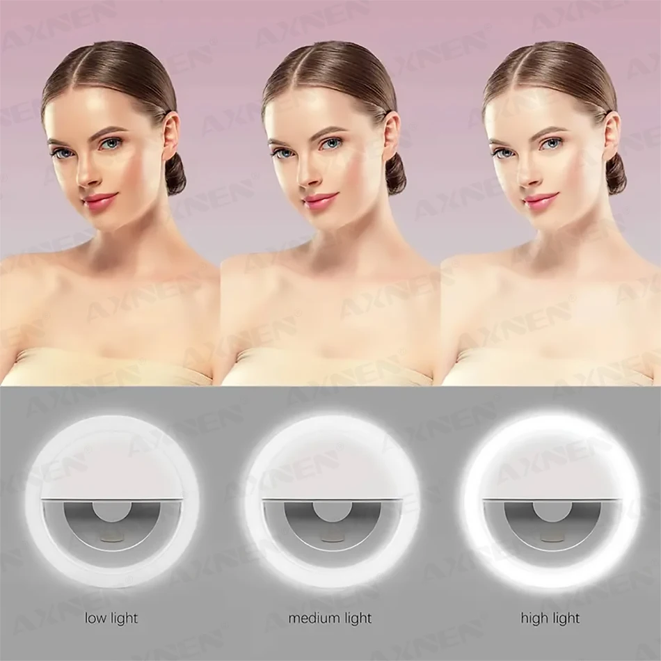 Alternative view of LED Light Ring with USBcharging Phone Lens Selfie Light Mini Circular Fill Light Clip Compatible with iPhone Samsung Xiaomi Poco