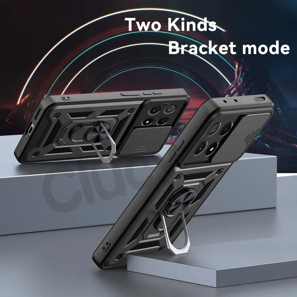 Alternative view of For Xiaomi Mi Poco X6 Pro X6 5G Camera Shockproof Armor Case For POCO M6 PRO 4G 5G C65 Car Magnetic Holder Ring Protect Cover