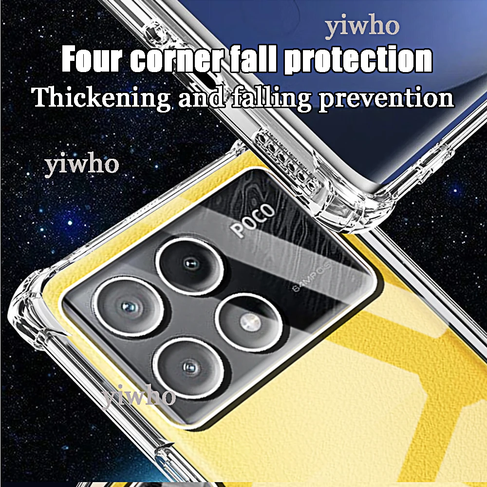 Alternative view of Shockproof Phone Case for Xiaomi Poco X6 Pro 5G X6 X5 X4 X3 Pro NFC Transparent Clear Silicone Soft TPU Pocco X 6 5 4 Back Cover