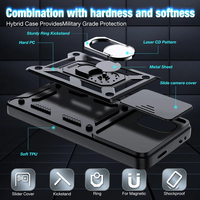 Shockproof Armor Case For Xiaomi Mi Poco M5 M4 5G 4G Car Holder Phone Cover For Mi POCO M5S Camera Lens Protection Fundas
