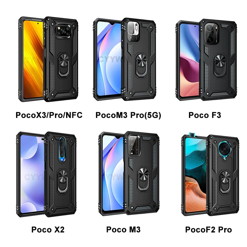 Alternative view of For Xiaomi Mi Poco X3 NFC X3 X4 X5 Pro C40 Case Armor Shockproof Cover For Mi POCO M3 M4 Pro F5 F3 F2 Pro Case