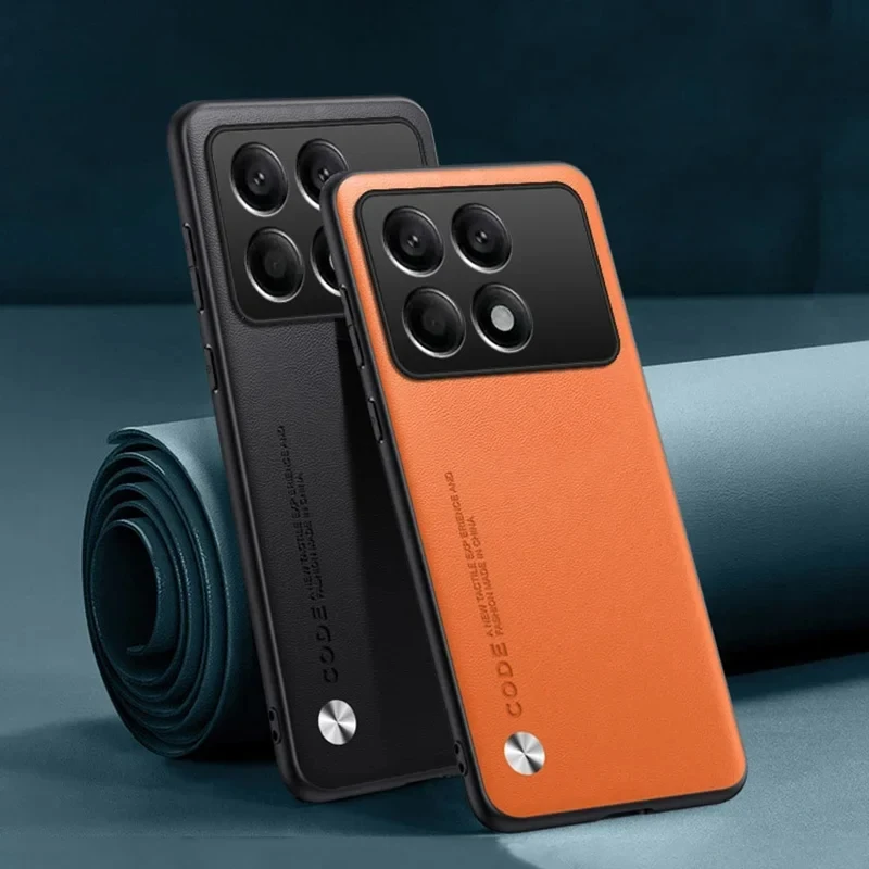 Alternative view of Case for Poco X6 Pro Luxury PU Leather Shockproof Silicone Shell Fundas for Xiaomi Poco X6 Pro Cover Protection Back Phone Coque