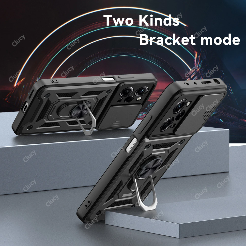 Alternative view of For Xiaomi Mi Poco X5 X4 Pro Camera Shockproof Armor Case For Redmi Note 12 11 Pro 11S Car Magnetic Holder Ring Protect Cover
