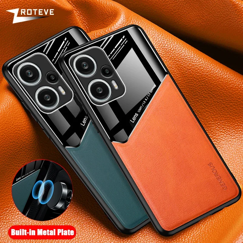 For PocoF5 Case ZROTEVE PU Leather Car Magnetic Hard PC Cover For Xiaomi Poco F5 Pro Xiomi Mi Pocophone F3 F4 GT PocoF4 Cases