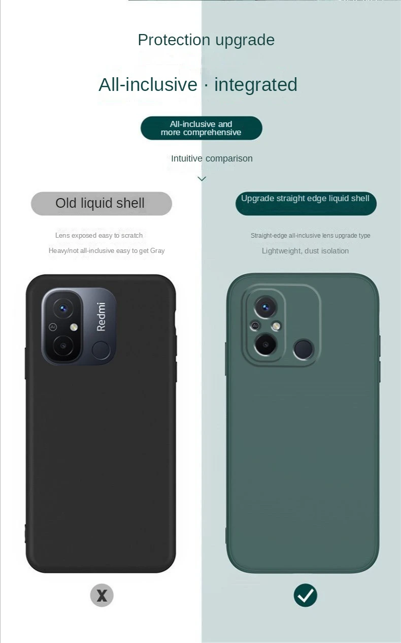 Suitable for Redmi 12C mobile phone case new for Xiaomi redmi12C Anti-fall for 22120RN86C silicone solid color