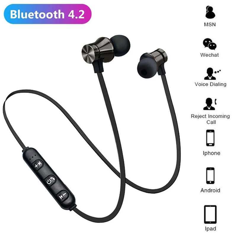 Magnetic Wireless Bluetooth Earphone XT11 Music Headset Phone Neckband Sport Earbuds Earphone with Mic For iPhone Xiaomi Samsung