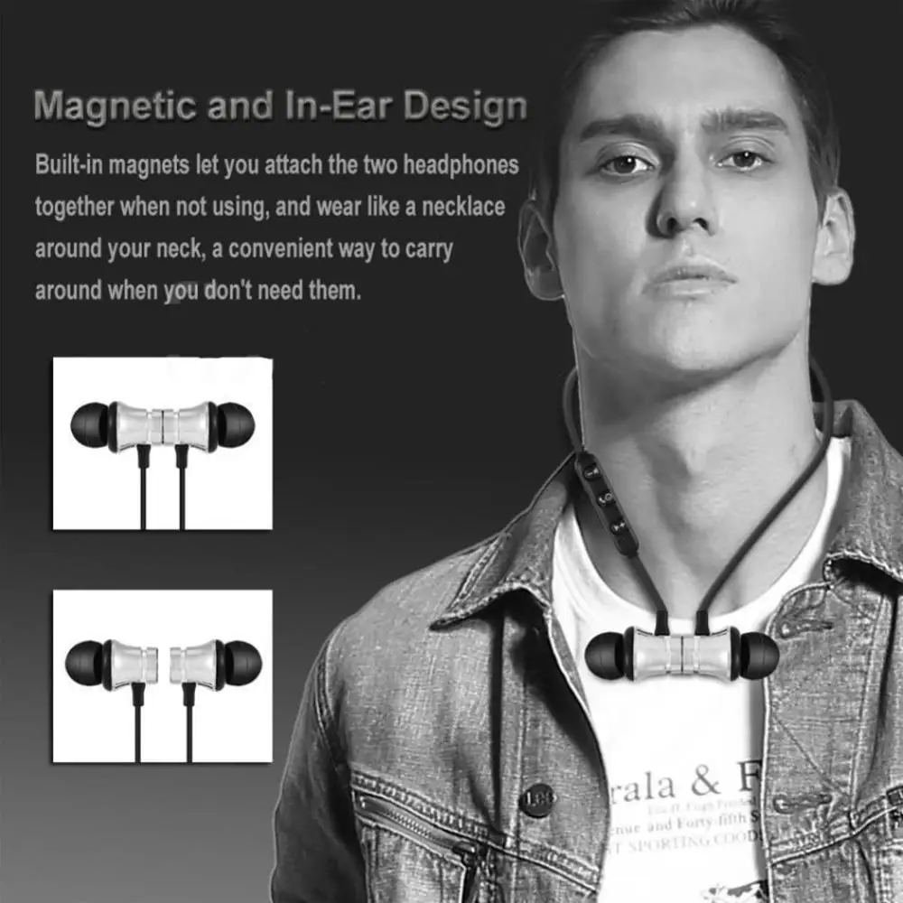 Magnetic Wireless Bluetooth Earphone XT11 Music Headset Phone Neckband Sport Earbuds Earphone with Mic For iPhone Xiaomi Samsung