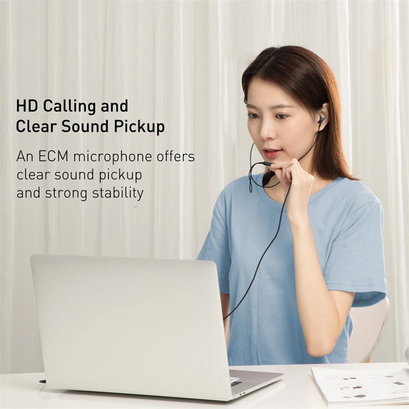 Alternative view of Baseus H19 Wired Earphones 6D Stereo Bass Headphone In-Ear 3.5mm Jack Headset with MIC for Xiaomi Samsung iPhone 6 Earbuds