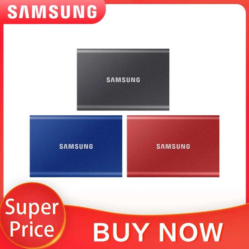 Samsung T7 Portable SSD 1TB 2TB External Disk Hard Drive Solid State Disk USB 3.2 Gen 2 Compatible SSD For Laptop Desktop PC