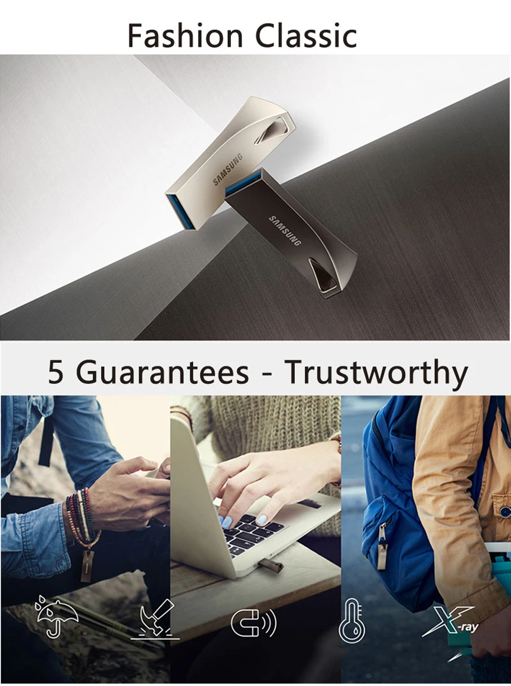 SAMSUNG FITplus USB 3.1 USB Flash Drive 64GB 300MB/s Pendrive mini usb Memory Stick 128GB 256GB 400MB/s Pen Drive
