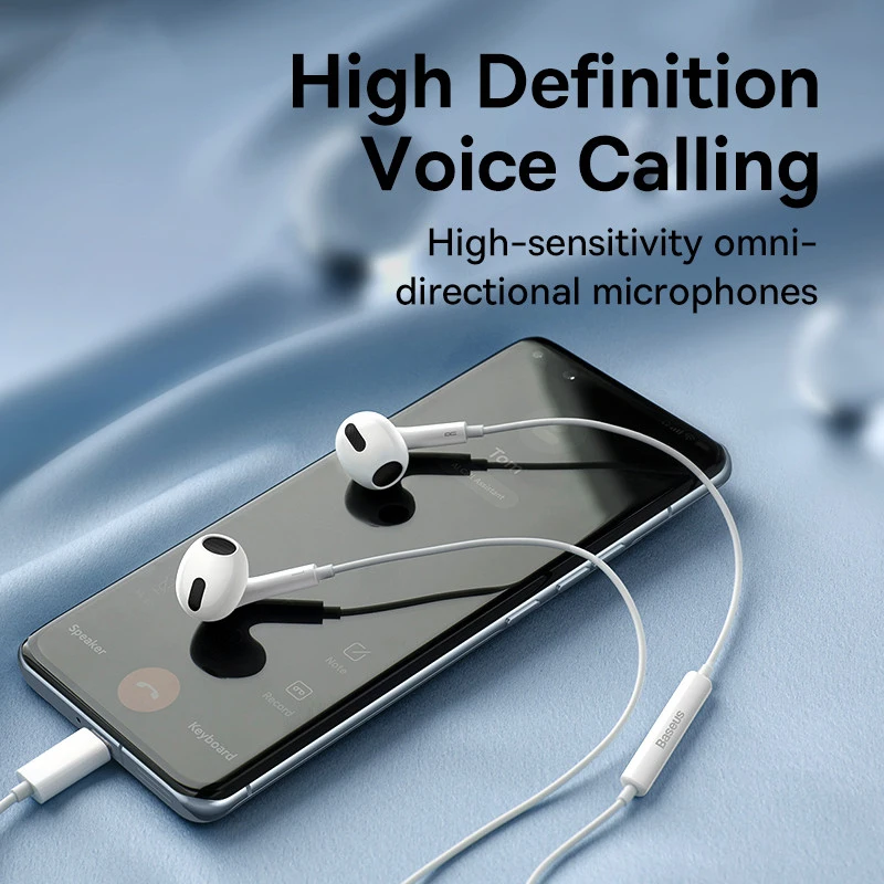 Alternative view of Baseus C17 Wired Earphone Type-C with Mic in-ear Wired Headphones For Xiaomi Samsung  NOTE 10 NOTE 20 S21 S20 Cellphone Headsets