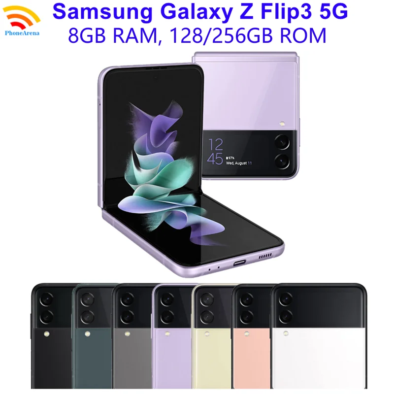 Samsung Galaxy Z Flip 3 Z Flip3 5G F711U1 F711N F711B 6.7" NFC Snapdragon Original Unlocked Foldable 95% New Cell Phone
