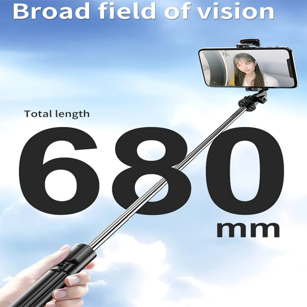 Wireless Selfie Stick Tripod Stand with Bluetooth Remote Extendable Tripod for iPhone Samsung Mobile Phone Tiktok Live Streaming Wireless Selfie Stick Tripod Stand with Bluetooth Remote Extendable Tripod for iPhone Samsung Mobile Phone Tiktok Live Streaming
