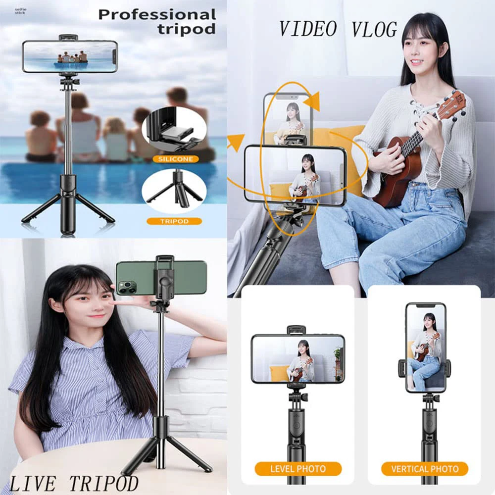 Alternative view of Wireless Selfie Stick Tripod Stand with Bluetooth Remote Extendable Tripod for iPhone Samsung Mobile Phone Tiktok Live Streaming