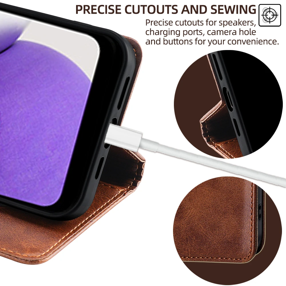 Luxury Leather Wallet Phone Case for Samsung Galaxy A90 A80 A70 A60 A50 A50S A40 A30 A21S A20S A10 Flip Cover with Card Slots
