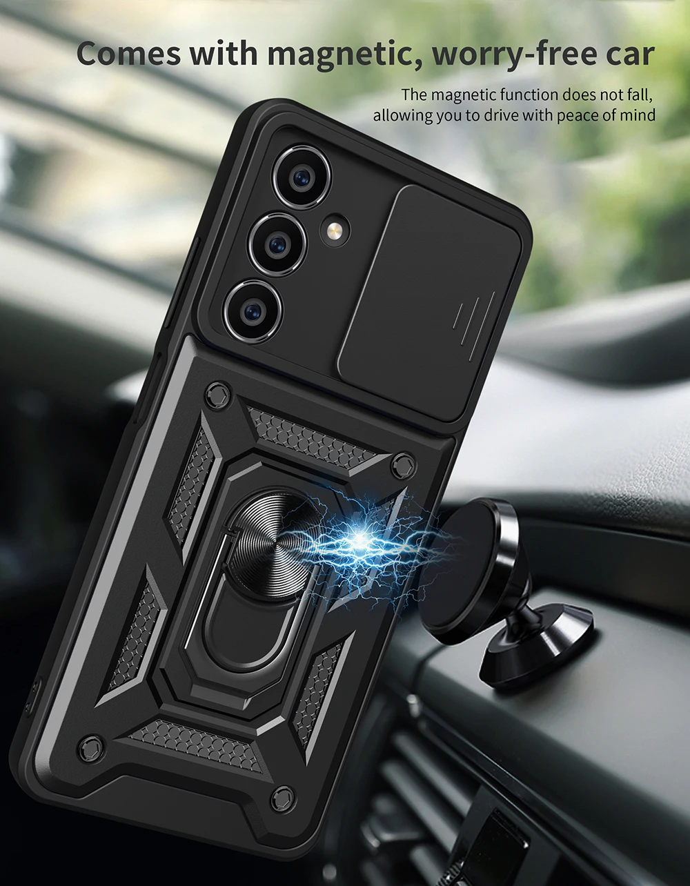 Alternative view of Shockproof Armor Case For Samsung Galaxy A05 A05S A04 A04S A14 A24 A54 A34 Car Holder Phone Cover For Galaxy M14 M54 M53 M23