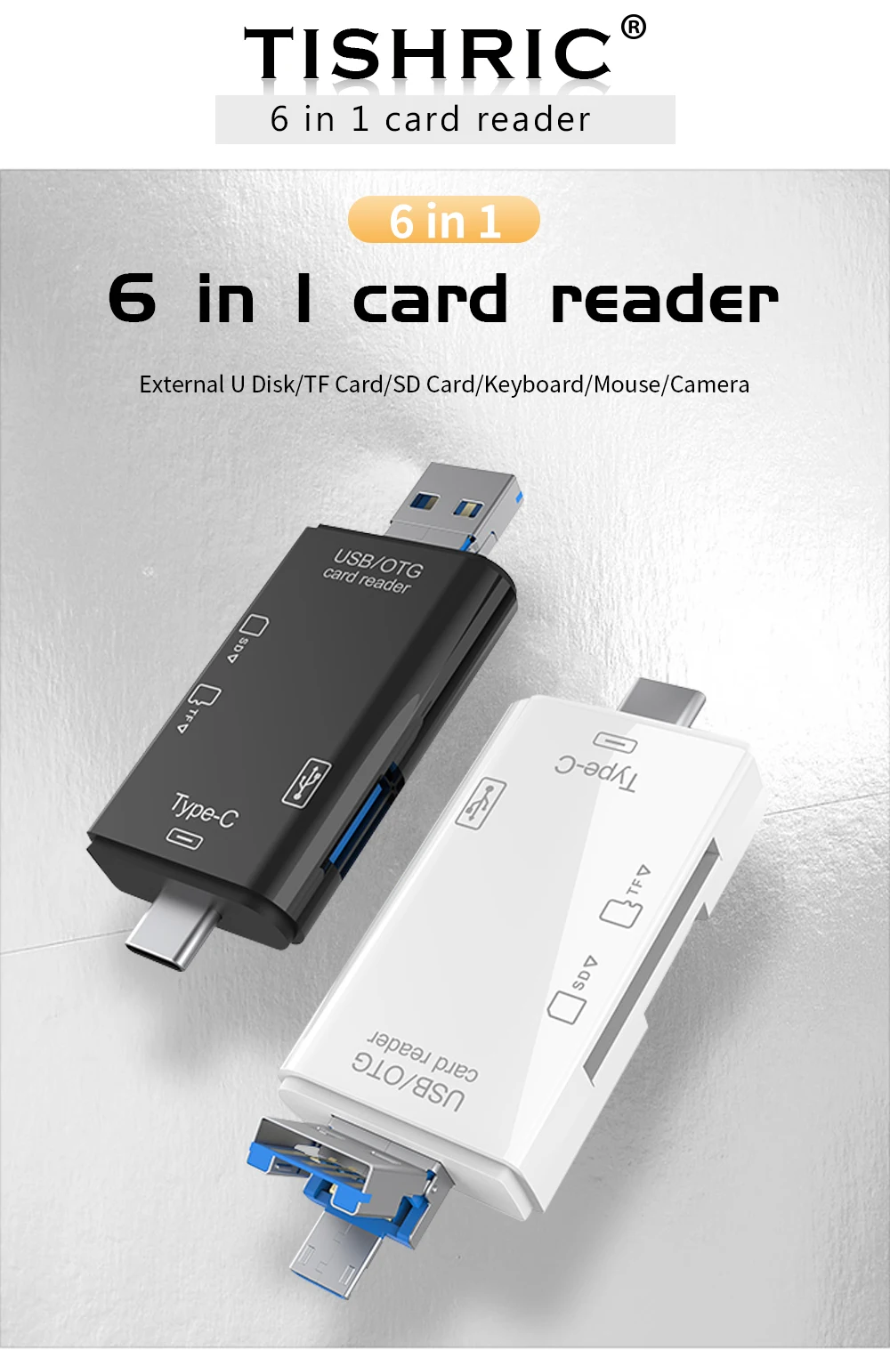 TISHRIC Micro USB Type C Adapter USB TF SD Card Reader USB-C Memory Card Adapter For Macbook Samsung Huawei XiaoMi Laptop Phone TISHRIC Micro USB Type C Adapter USB TF SD Card Reader USB-C Memory Card Adapter For Macbook Samsung Huawei XiaoMi Laptop Phone