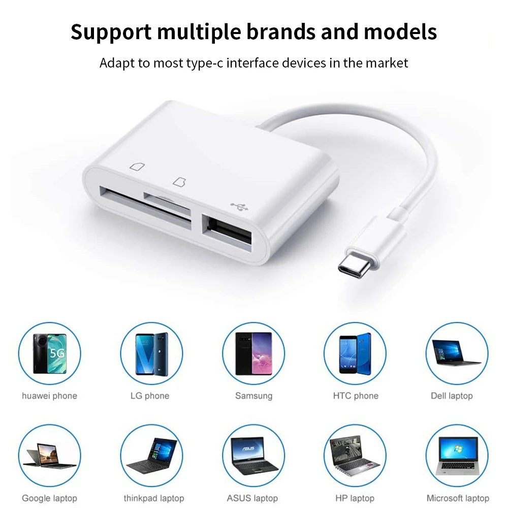 TISHRIC Micro USB Type C Adapter USB TF SD Card Reader USB-C Memory Card Adapter For Macbook Samsung Huawei XiaoMi Laptop Phone TISHRIC Micro USB Type C Adapter USB TF SD Card Reader USB-C Memory Card Adapter For Macbook Samsung Huawei XiaoMi Laptop Phone