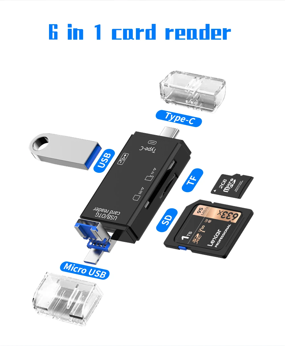 TISHRIC Micro USB Type C Adapter USB TF SD Card Reader USB-C Memory Card Adapter For Macbook Samsung Huawei XiaoMi Laptop Phone TISHRIC Micro USB Type C Adapter USB TF SD Card Reader USB-C Memory Card Adapter For Macbook Samsung Huawei XiaoMi Laptop Phone