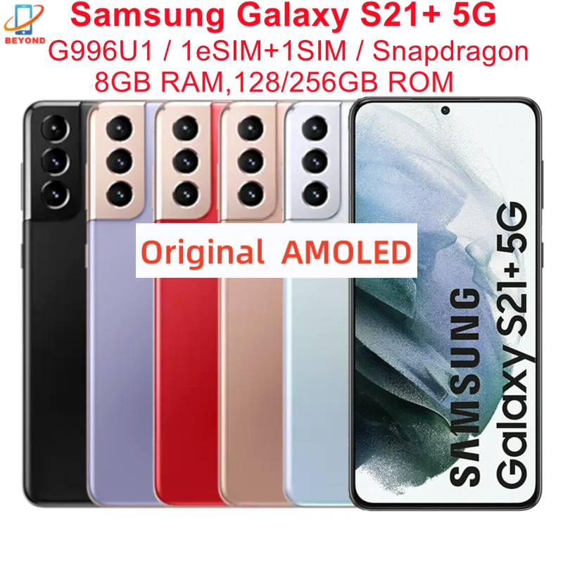 Samsung Galaxy S21 Plus S21+ 5G G996U1 6.7" ROM 128/256GB RAM 8GB Snapdragon 888 NFC Octa Core Original 5G Android Cell Phone
