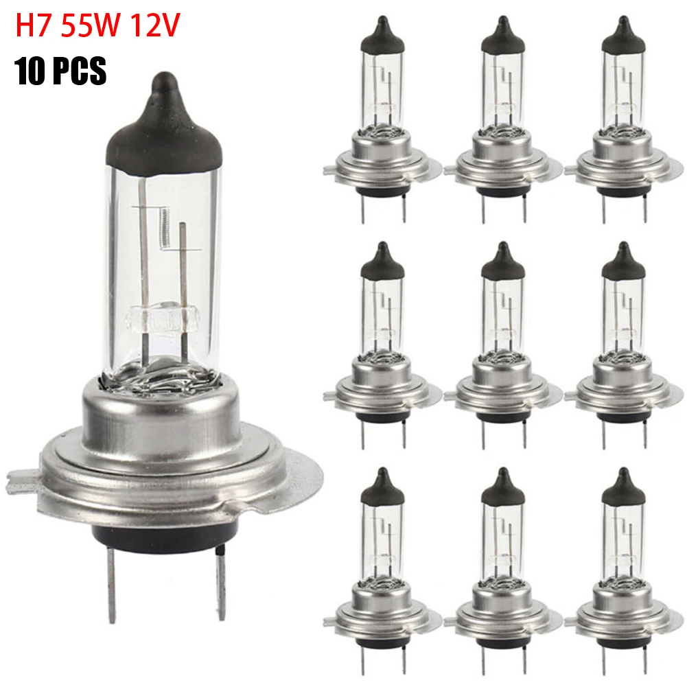 10PCS Halogen Headlight Bulb Super Warm White Light H7 55W 12V Bulb Headlight Halogen Car Bulb