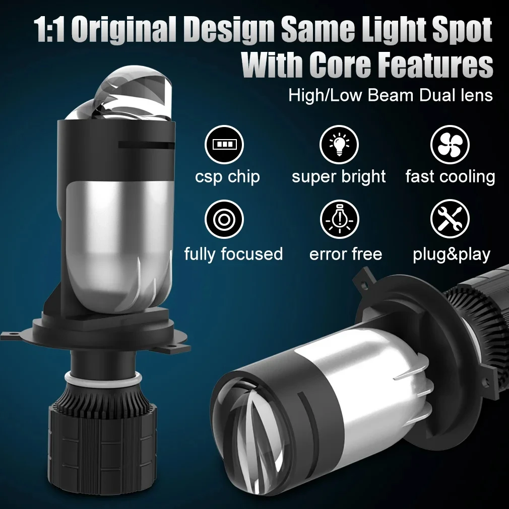 Alternative view of H4 220000LM 160W Car Headlight Bulbs H4 9003 Hi/Lo Canbus Headlight LHD 12V 24V