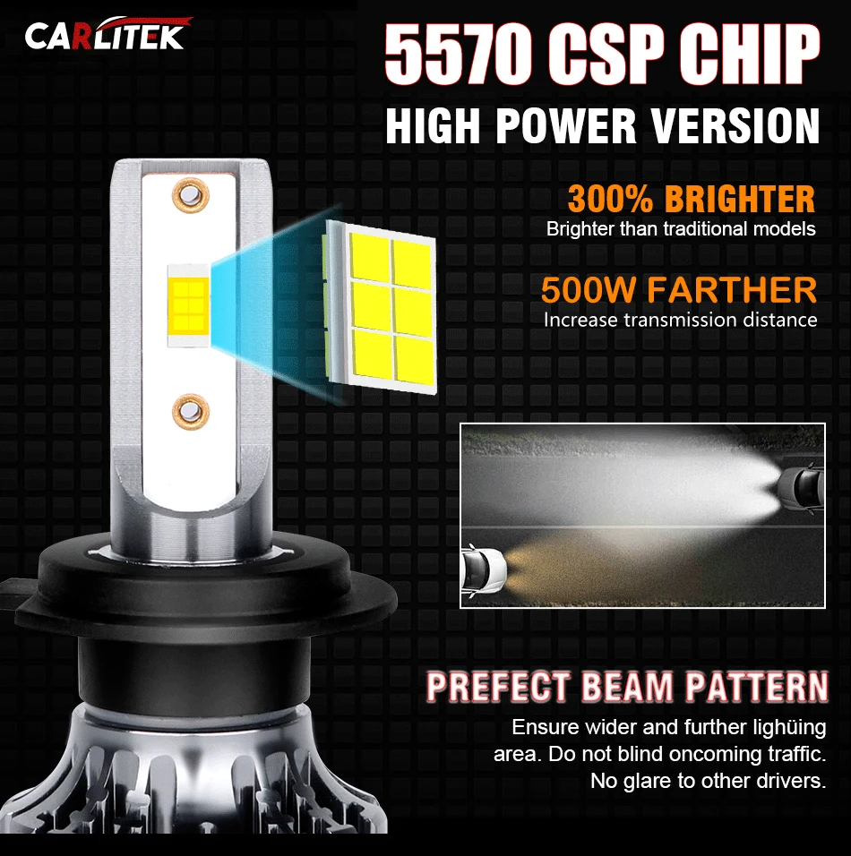 500W 500000LM H7 H4 H1 H8 H11 LED Light H7 Car Headlight Bulbs H11 H8 LED Fog Auto Lamp 6000K 5570 9005 9006 9012 12V Turbo 24V