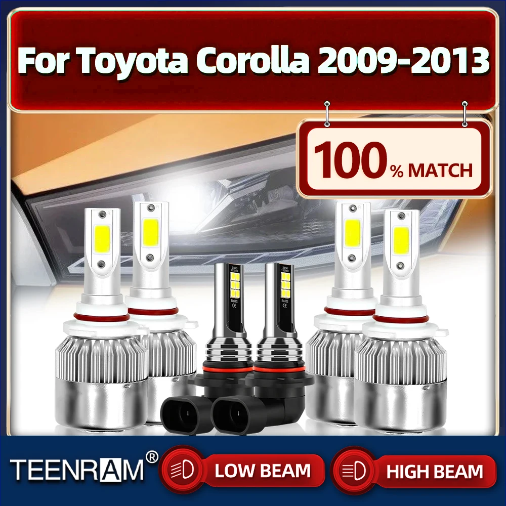 Car Headlight Bulbs 9005 HB3 9006 HB4 Led Lights 60000LM Turbo Fog Lamp 12V 6000K For Toyota Corolla 2009 2010 2011 2012 2013