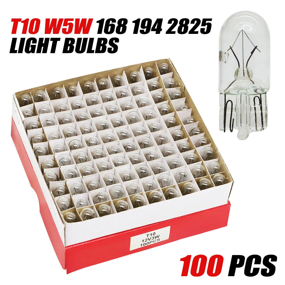 100pcs 5W Led T10 Car Light COB Glass White Auto Automobiles License Plate Lamp Dome Light Reading DRL Bulb Style 12V