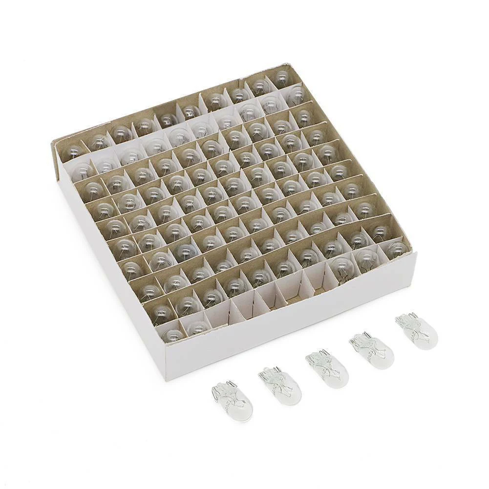 100pcs 5W Led T10 Car Light COB Glass White Auto Automobiles License Plate Lamp Dome Light Reading DRL Bulb Style 12V