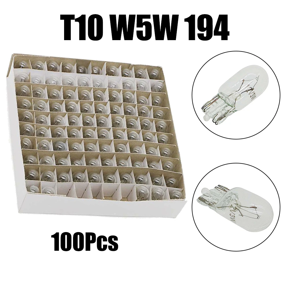 100pcs 5W Led T10 Car Light COB Glass White Auto Automobiles License Plate Lamp Dome Light Reading DRL Bulb Style 12V